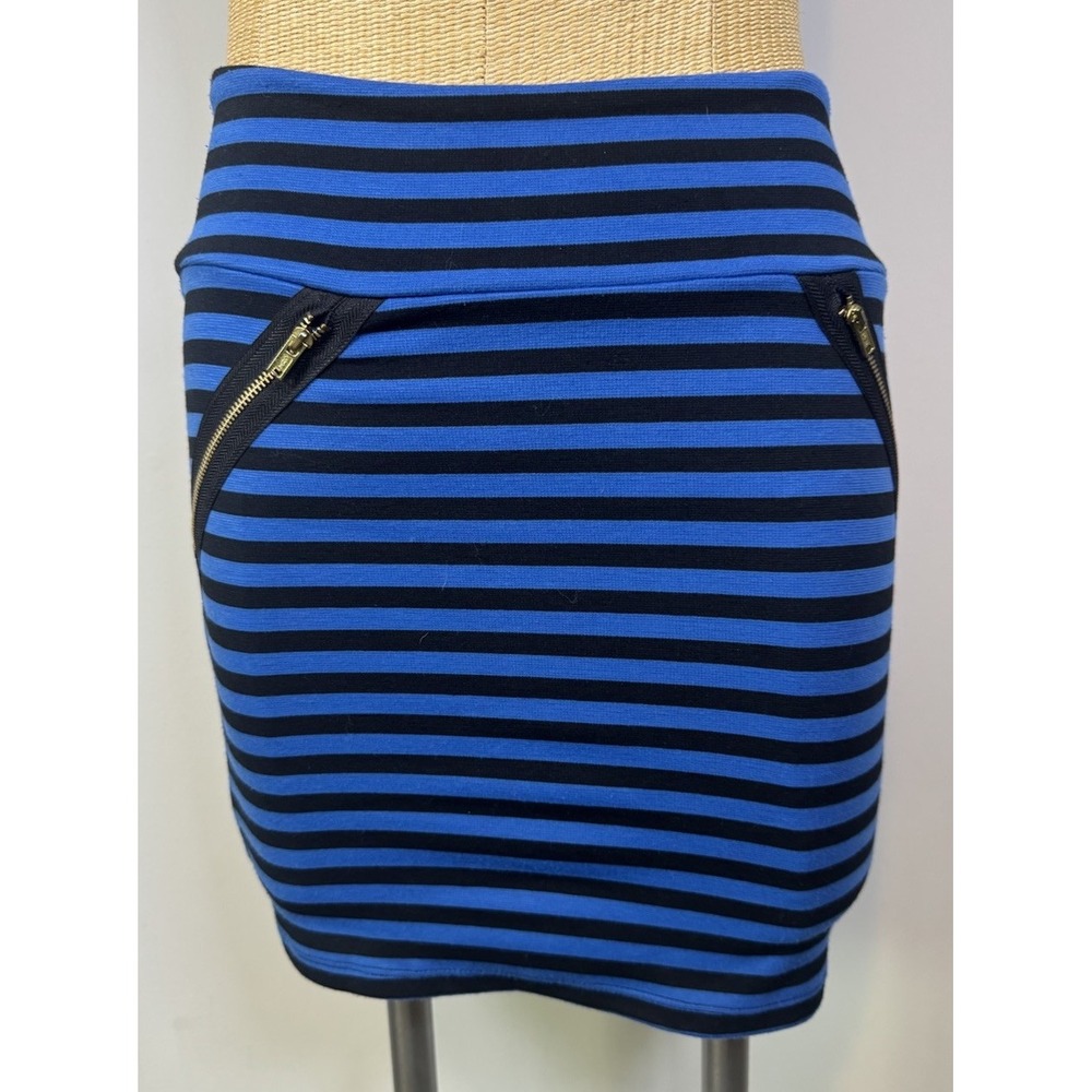 Y2K Xhileration Striped Mini Skirt Stretchy Bandage‎ Skirt Punk Goth Size XS